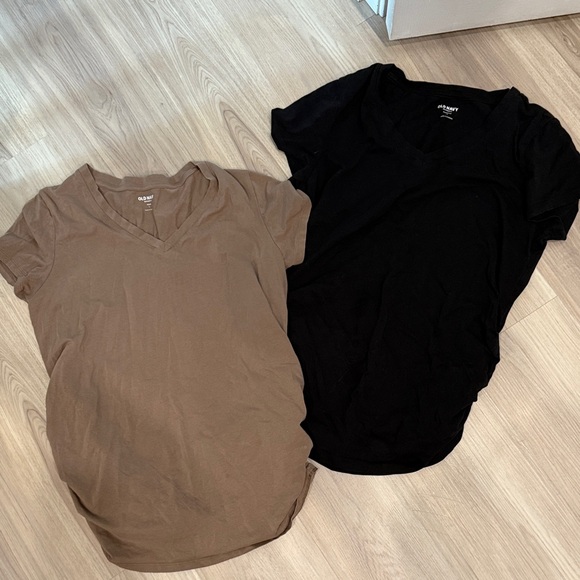 Old Navy Brown and Black Maternity Tees - Picture 1 of 3